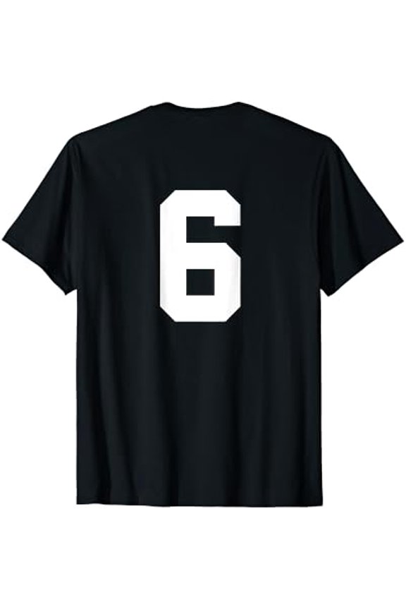 Number 6 Print On Back Only Cotton Team T-Shirt