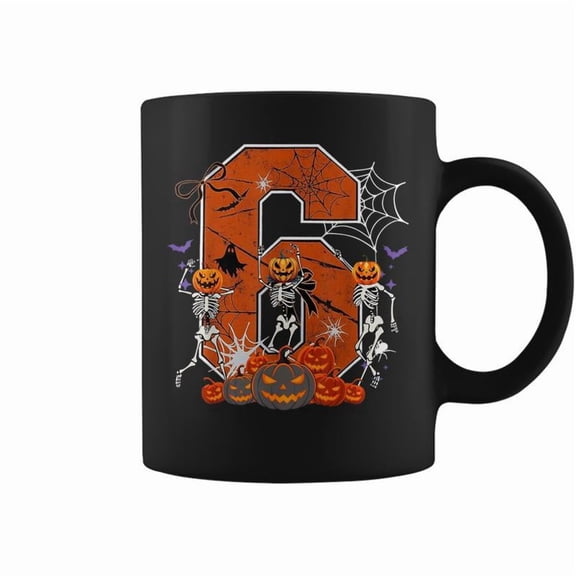 Number 6 Six Seven Meme 6 7 Halloween Dancing Skeleton Women Coffee Mugs
