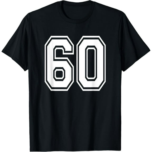 Number 60 Numbered Uniform Sports Jersey Team 60th Birthday T-Shirt
