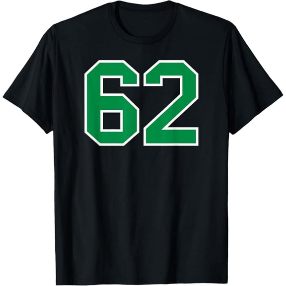 Number #62 Green Favorite Number T-Shirt