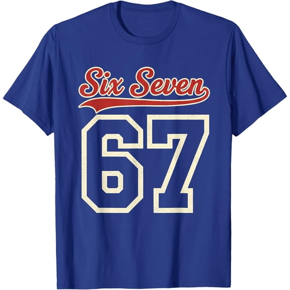 Number 67 Numbered Six Seven Baseball Jersey Style T-Shirt All Size S-5Xl