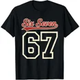 thumbnail image 1 of Number 67 Numbered Six Seven Baseball Jersey Style Team 67 T-Shirt, 1 of 6