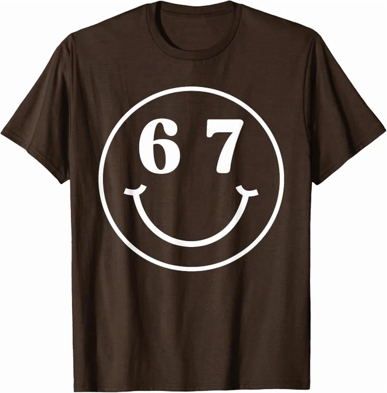 Number 67 Player Or 67Th Birthday Six Seven Funny T-Shirt DARK ...