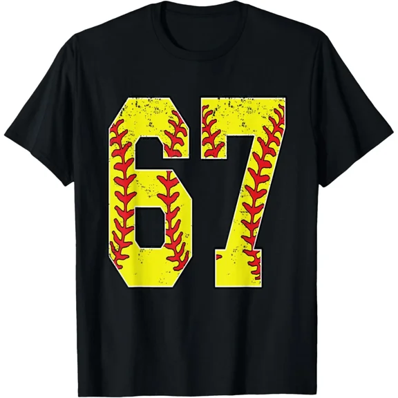 Number 67 Softball Jersey Style Uniform Sport Player Team Unisex T-Shirt, up to size 5XL