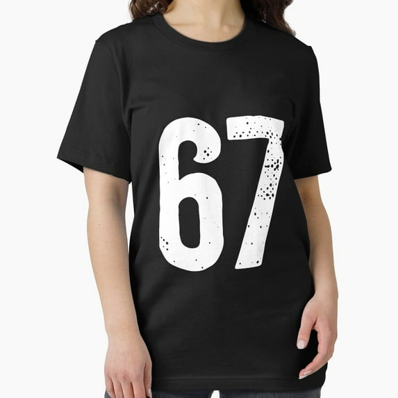 Number 67 Sports Team Jersey Birthday Age Graphic Art Unisex T-Shirt, up to Size 5XL