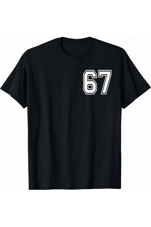 Number 67 in White T-Shirt