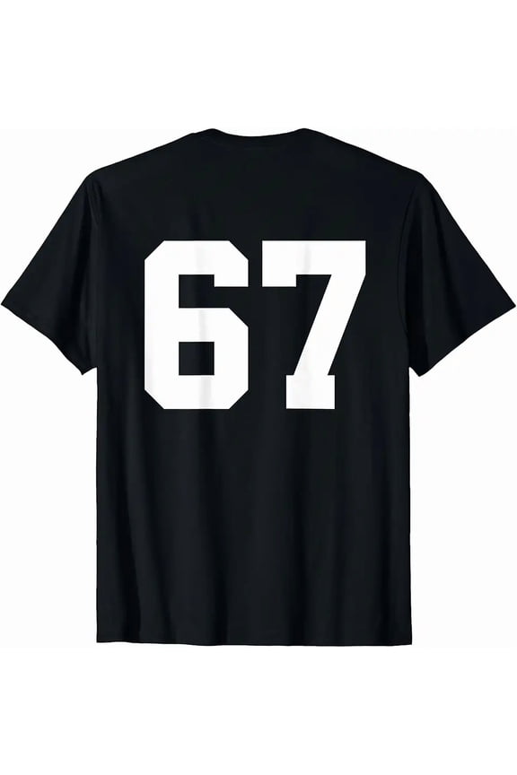 Number 67 (on Back) Sports Team Jersey Number T-Shirt