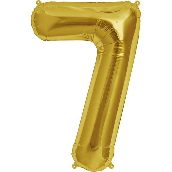 Number 7 Balloon, 32.5", Gold