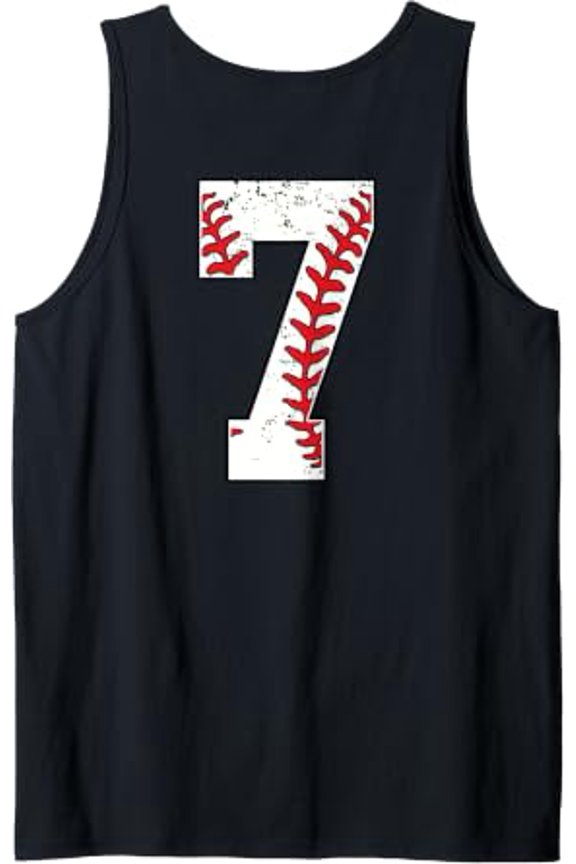 Number 7 Baseball Jersey Number 7 Print On Back Tank Top Size S-3XL