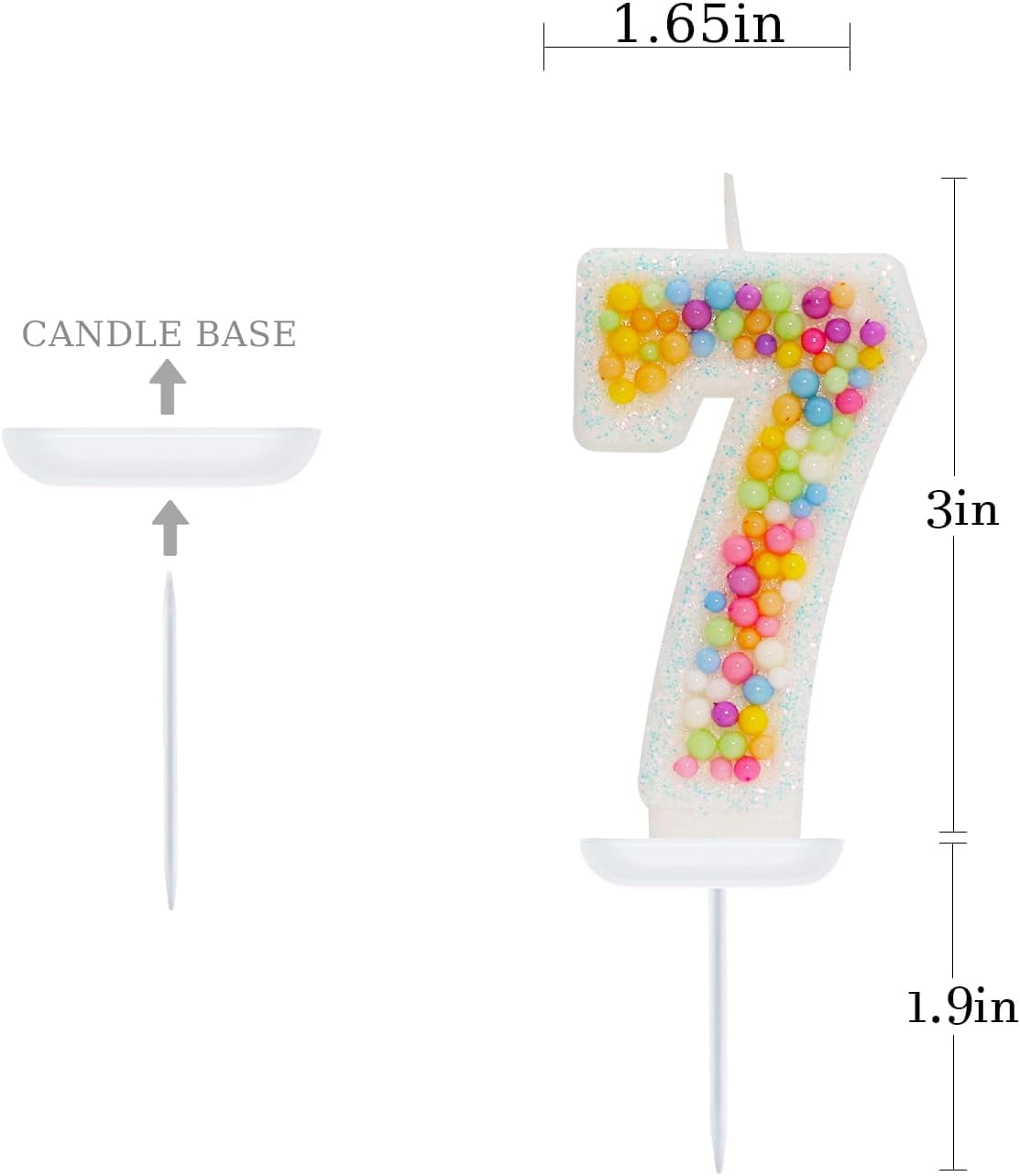 Number 7 Birthday Candle Colorful Macaron Candles, 7 Candle Birthday