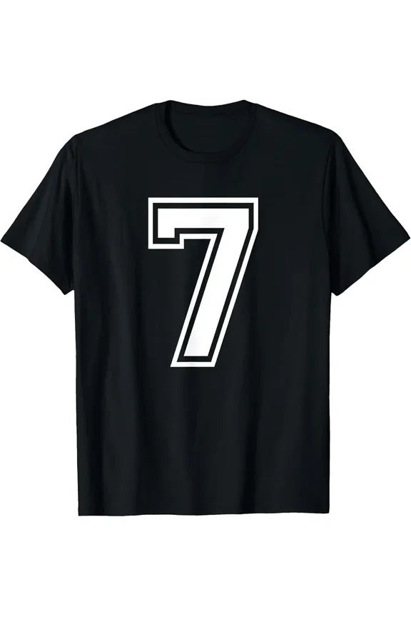 Number 7 Birthday Numbered Uniform Sports Jersey Team T-Shirt