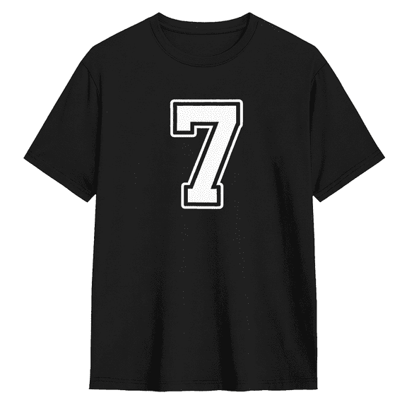 Number 7 Cool Graphic Tee for Men and Women, Humorous Birthday Gift Cotton Short Sleeves T-Shirt