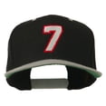 thumbnail image 1 of Number 7 Embroidered Classic Two Tone Snapback Cap - Black Silver OSFM, 1 of 5