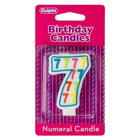 Number '7' Pattern Numeral Candles