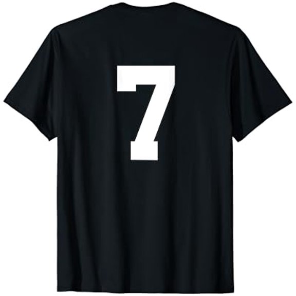 Number 7 Print On Back Only Cotton Team T-Shirt