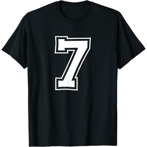 Number 7 Varsity Sports Team 7th Birthday 7 Years Old T-Shirt