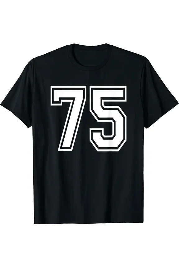 Number 75 Numbered Uniform Sports Jersey Team 75th Birthday T-Shirt