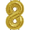 thumbnail image 1 of Number 8 Balloon, 32.5", Gold, 1 of 2