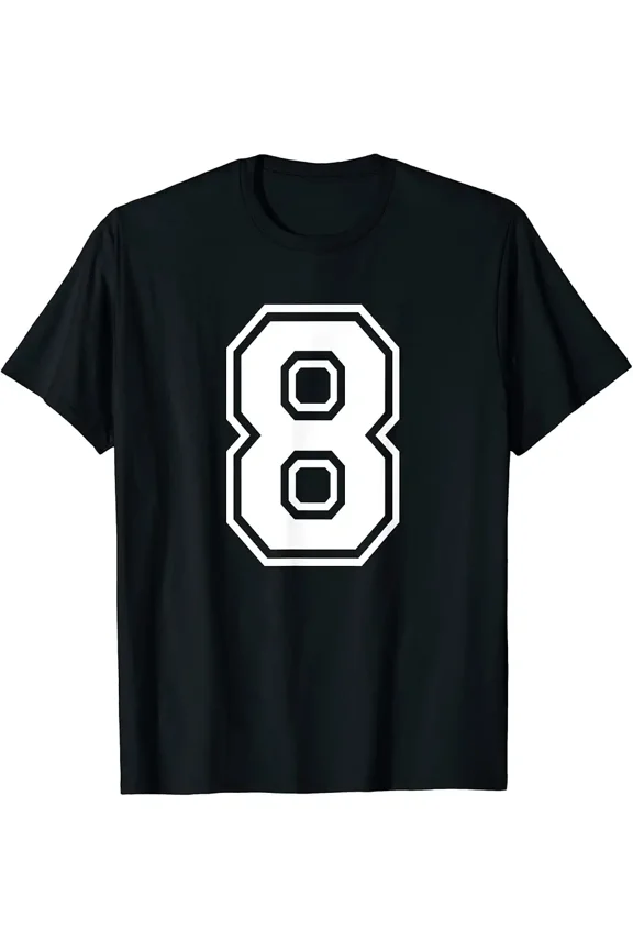 Number 8 Birthday Numbered Uniform Sports Jersey Team T-Shirt