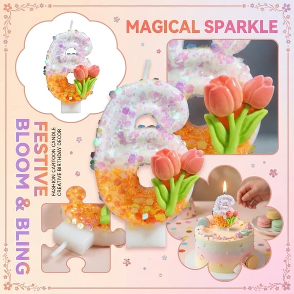 Number 8 Cake Candle – Classic Birthday Supply, Anniversary Cake Decoration.
