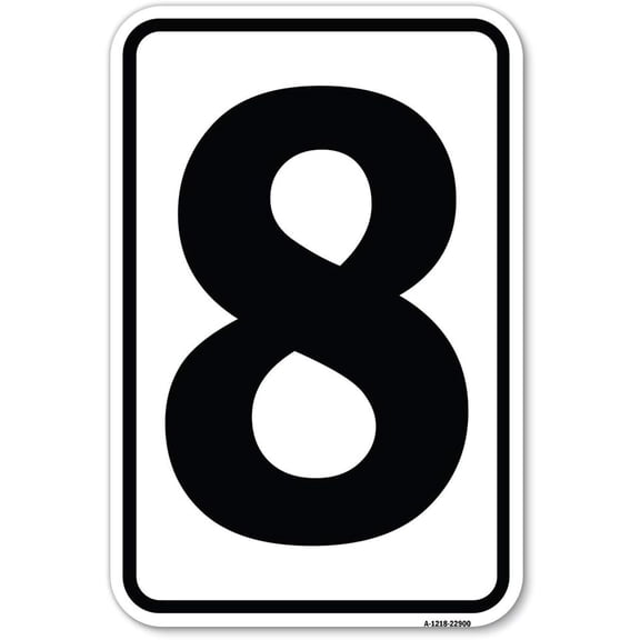 Number 8 Parking Sign, 12 x 18 Inch Heavy-Gauge Aluminum, Rust-Resistant Outdoor Traffic Sign