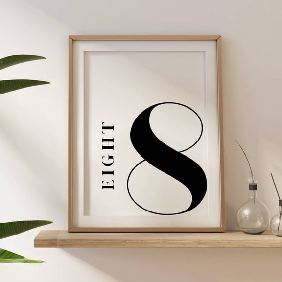 Number 8 Print Monogram Print Number Eight Wall Art Print Wedding Table Number Print Kid Art Table Print 8 Years Old