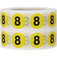 thumbnail image 1 of Number 8 Yellow & Black School, Retail, Inventory Sticker Labels | 1/2 inch - 1,000 Pack | InStockLabels.com, 1 of 3