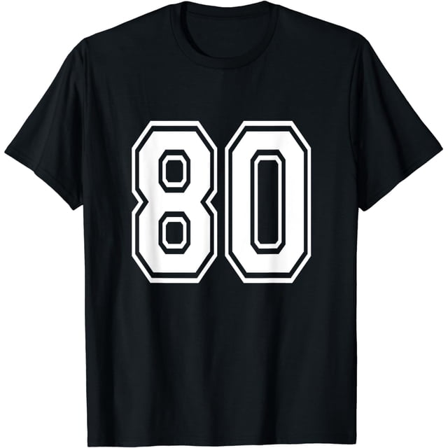 Number 80 T-Shirt Birthday Varsity Sports Team Jersey