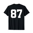 Number 87 Print On Back Only Cotton Team Jersey TShirt