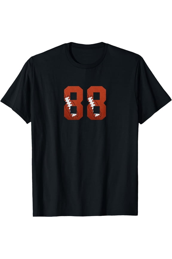 Number 88 Minimalist American Football Jersey Numbered T-Shirt