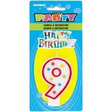 Number 9 Birthday Candle and Cake Topper (Pack of 12)