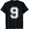 thumbnail image 1 of Number 9 Birthday Gift Sports Player Team Numbered Jersey T-Shirt, 1 of 3