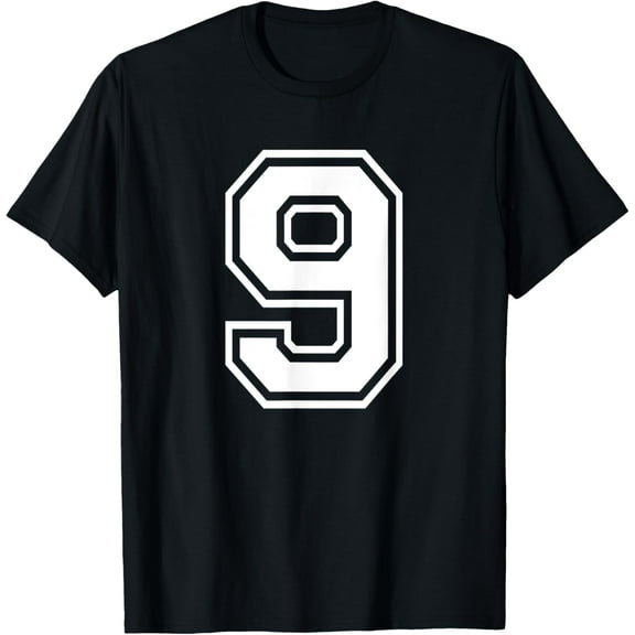 Number 9 Birthday Gift Sports Player Team Numbered Jersey T-Shirt