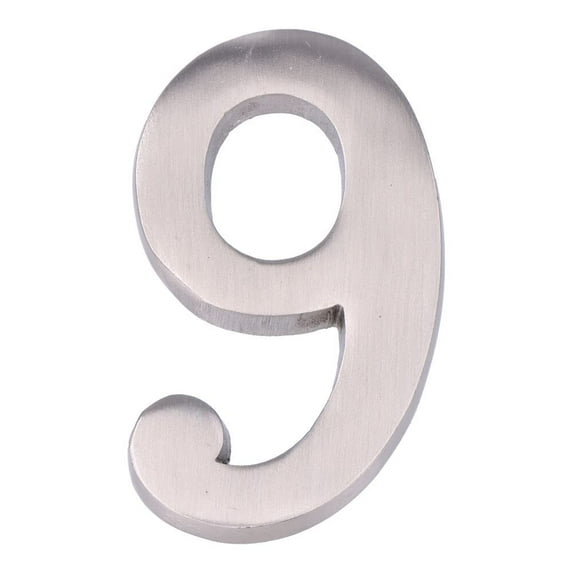 Number 9 Matte Nickel 10 cm Invisible Fixing Brand EDM