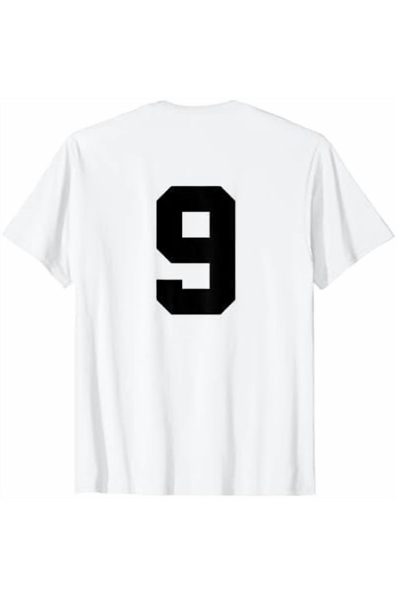 Number 9 Print On Back Only Cotton Team T-Shirt