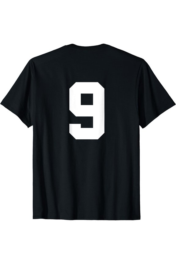 Number 9 (Prints on the Back) Cotton Team T-Shirt