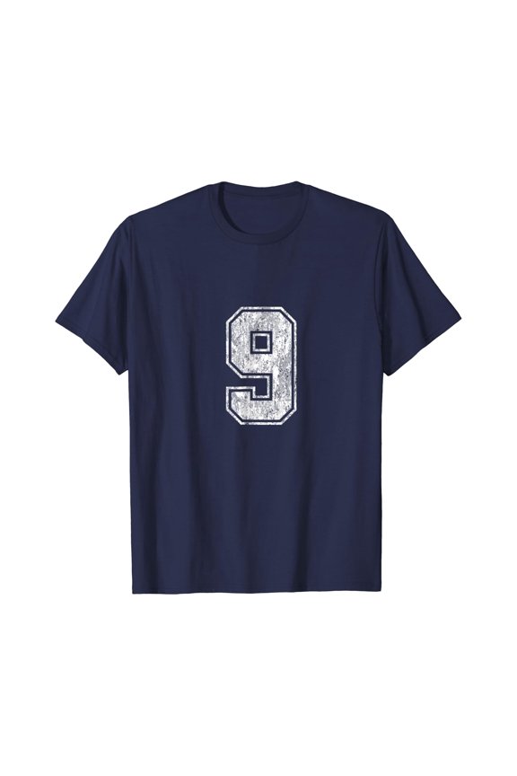 Number 9 T-Shirt Vintage Nine Tee Sports Design