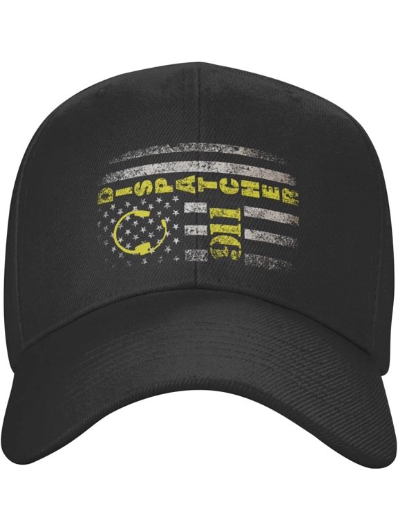 Number 911 Dispatcher Thin Gold Yellow Line Dispatch American Flag Hat Adult Adjustable Classic Casquette hat Baseball Cap