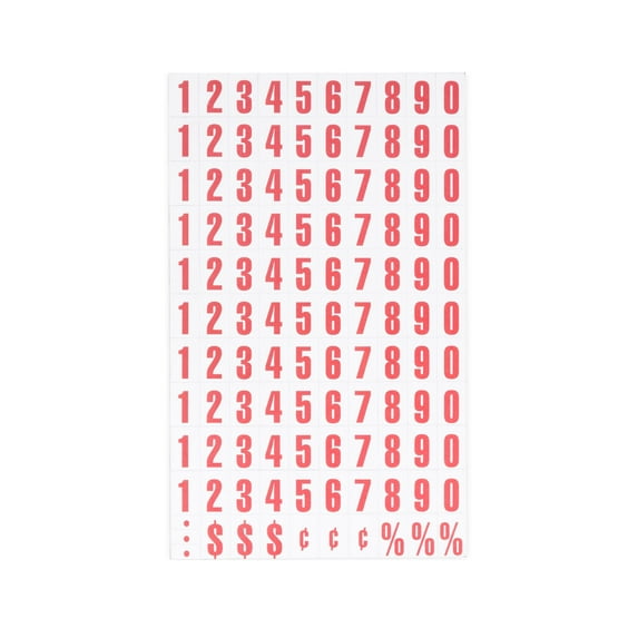 Number Accessory Magnets, Red on White