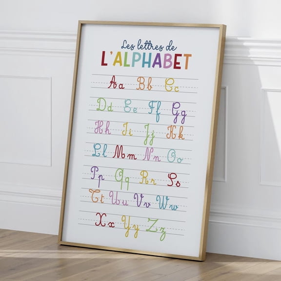 Number And Cursive Alphabet Posters, Educational Posters In French, Unframed Paper Poster 11x14in