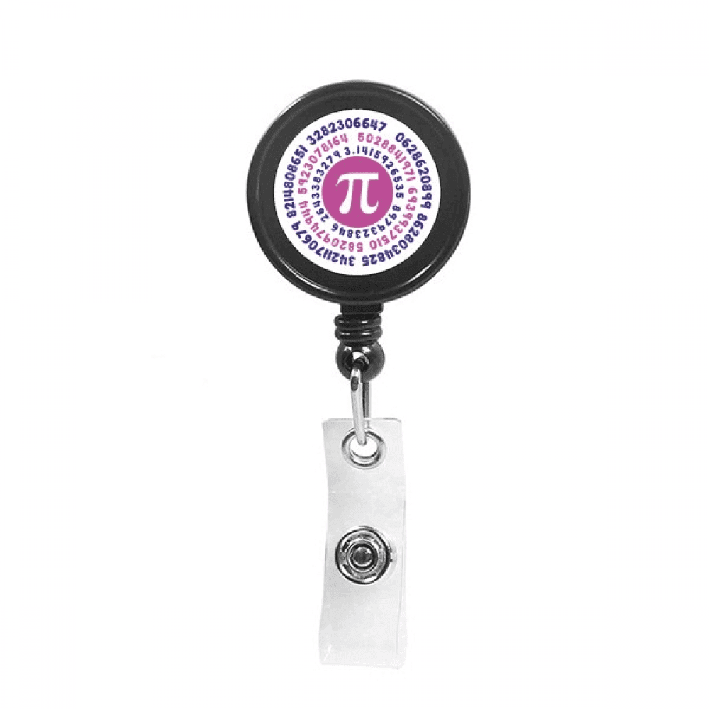 Number Around Pi Art Deco  Fashion Retractable Keychain Badge Holder ID Badge