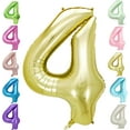 thumbnail image 1 of Number Balloon 40 Inch 4 Balloon Party Decorations, 4 Number Balloons 4 14 24 34 44 54 64 Balloons for Birthday Party Wedding, Bridal Shower Engagement Photo Shoot, Anniversary(Light Gold No 4), 1 of 14