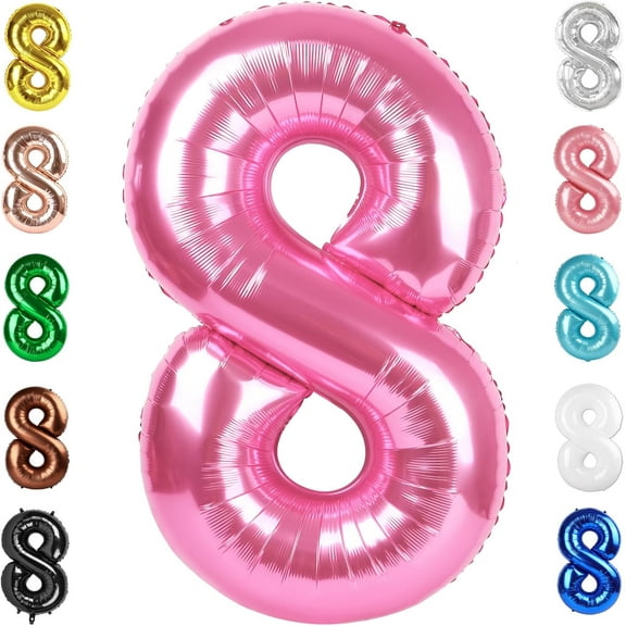 Number Balloon 40 Inch for Birthday Decorations, Large Foil Balloon Numbers, Mylar Giant Birthday Balloon for Boy Girls Women Men