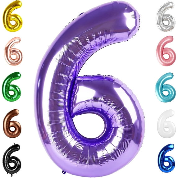 Number Balloon 40 Inch for Birthday Decorations, Large Foil Balloon Numbers, Mylar Giant Birthday Balloon for Boy Girls Women Men