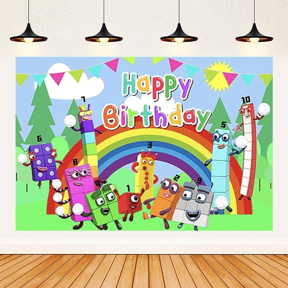 Number Birthday Backdrop Happy Birthday Number Party Decorations Cake Table Banner Photo Studio Props