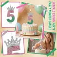 thumbnail image 1 of Number Birthday Candle, Glitter Cartoon Crown, 1 Piece, for Birthday Party Cake Decoration, 1 of 5