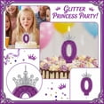 thumbnail image 1 of Number Birthday Candle, Glitter Purple Crown Design, 1 Piece,Suitable for Princess Birthday Party Cake Decoration, 1 of 5