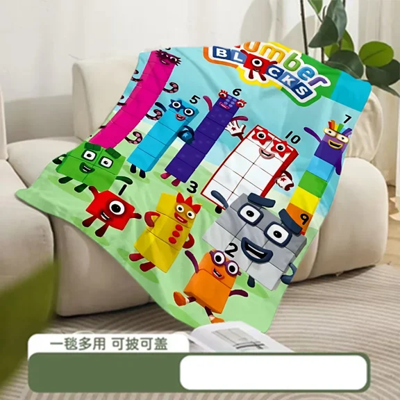 Number Blanket - 60"x50" Cute Number Theme Throw Blanket - Soft Plush Throws for Bed, Couch & Travel