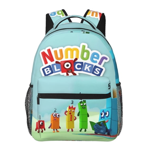 Number Blocks (6) Cartoon Lightweight Laptop Backpack Student Bookbag Travel Bags Daypack Schoolbag For School