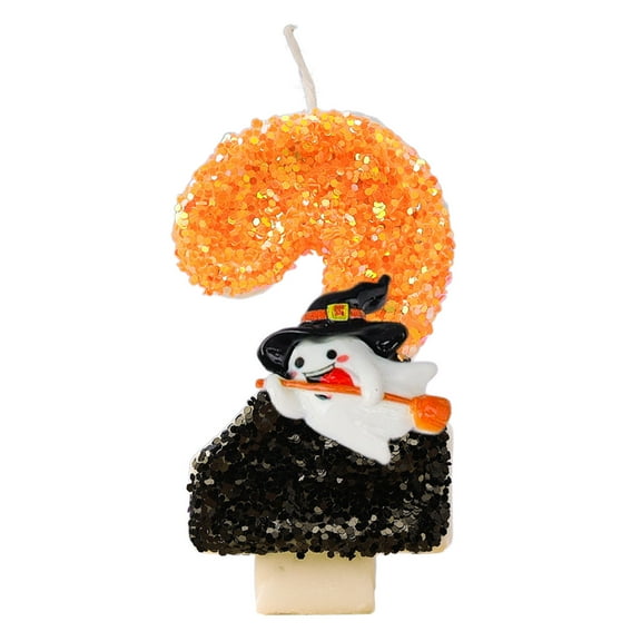 Number Candle with Spooky Ghost Halloween Birthday Candle Party Decor Birthday Cake Topper Halloween Ghost Spooky Candles for Gothic Decoration Horror Themed Halloween Party